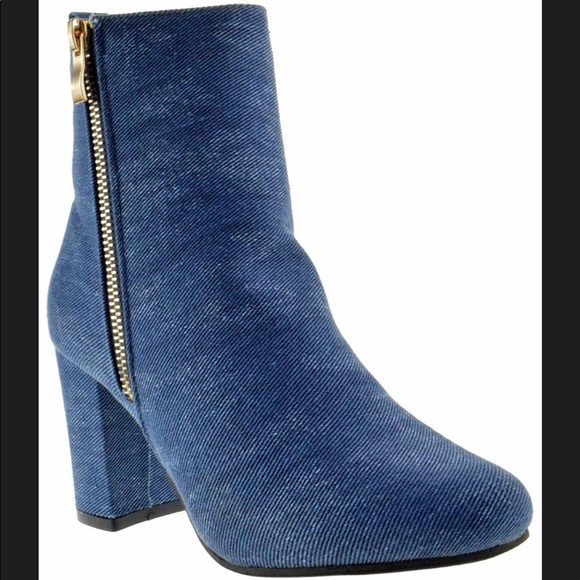 denim booties